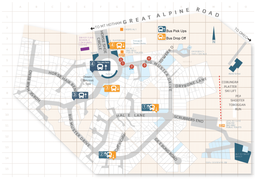 Dinner Plain Bus Stop Map Dinner Plain Bus Stop Map
